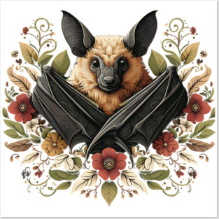 Flying Fox Botanical Nature Art Illustration4 Posters and Art