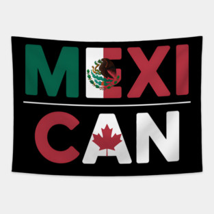 Mexico Canada Flag Themed for Half Canadian Mexican Roots Tapestry