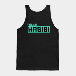 Yalla Habibi Arabic text Tank Top