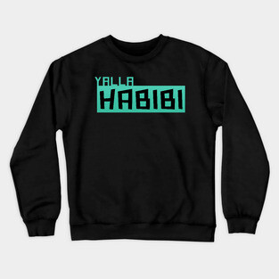 Yalla Habibi Arabic text Crewneck Sweatshirt