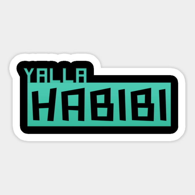 Yalla Habibi Arabic text Magnet by DrollDrifters