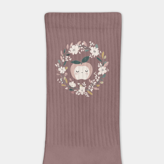 Boho Kawaii Apple – Cute Pastel Fruit Illustration by TuncGK