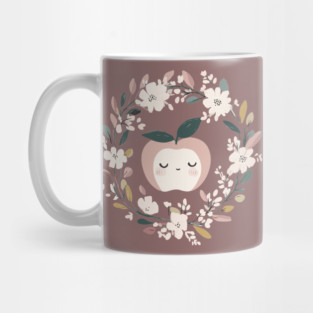 Boho Kawaii Apple – Cute Pastel Fruit Illustration Mug