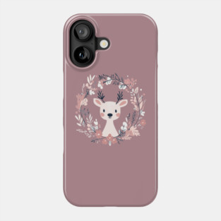 Boho Kawaii Reindeer – Whimsical Winter Animal Art Phone Case