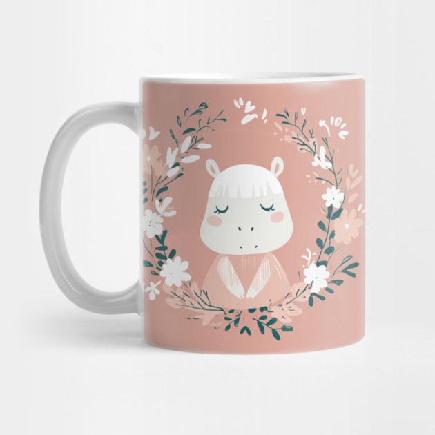 Boho Kawaii Hippo – Cute & Cozy Wildlife Illustration by TuncGK