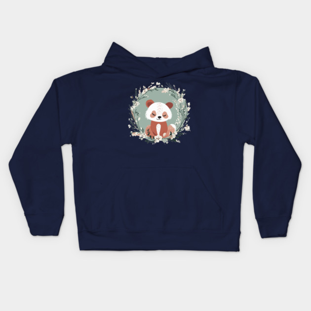 Boho Kawaii Red Panda – Adorable Wild Animal Art Kids Hoodie by TuncGK