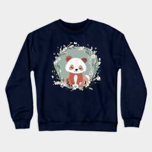 Boho Kawaii Red Panda – Adorable Wild Animal Art Crewneck Sweatshirt