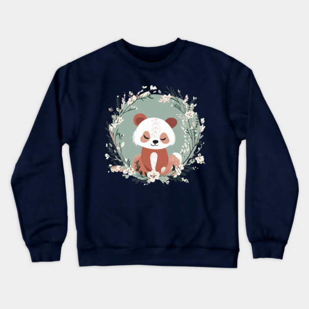Boho Kawaii Red Panda – Adorable Wild Animal Art Crewneck Sweatshirt by TuncGK