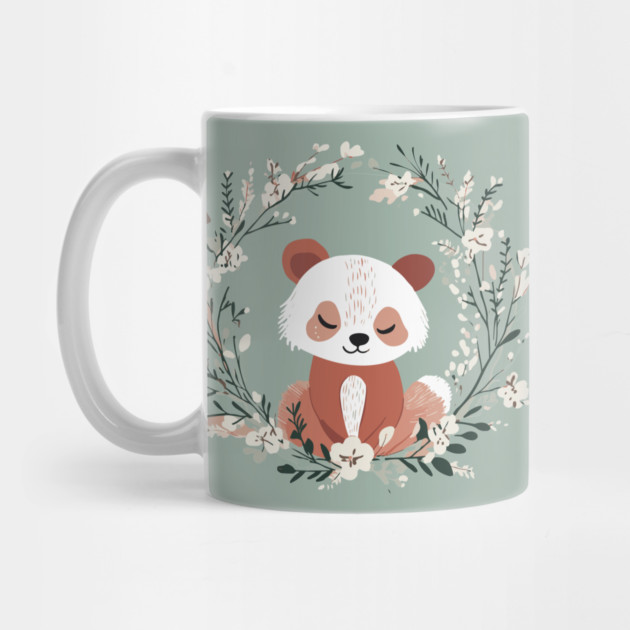 Boho Kawaii Red Panda – Adorable Wild Animal Art by TuncGK