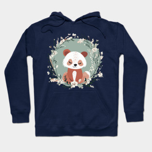 Boho Kawaii Red Panda – Adorable Wild Animal Art Hoodie