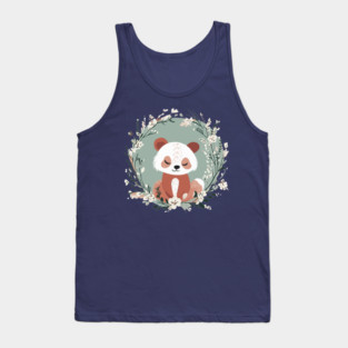 Boho Kawaii Red Panda – Adorable Wild Animal Art Tank Top