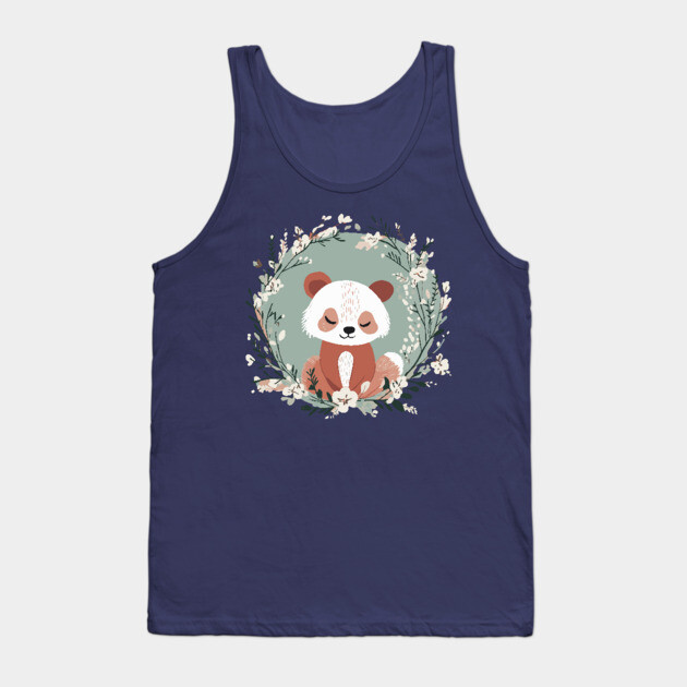 Boho Kawaii Red Panda – Adorable Wild Animal Art Tank Top by TuncGK
