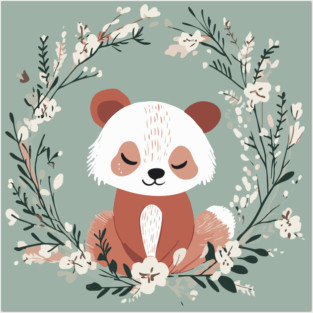 Boho Kawaii Red Panda – Adorable Wild Animal Art Posters and Art