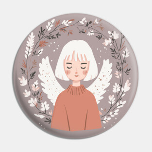 Boho Kawaii Angel – Ethereal Pastel Aesthetic Pin