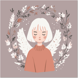 Boho Kawaii Angel – Ethereal Pastel Aesthetic Posters and Art