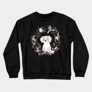 Boho Kawaii Dog – Adorable Puppy Aesthetic Crewneck Sweatshirt