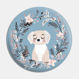 Boho Kawaii Dog – Adorable Puppy Aesthetic Pin