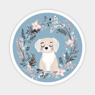 Boho Kawaii Dog – Adorable Puppy Aesthetic Magnet