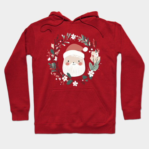 Boho Kawaii Santa – Cute Christmas Aesthetic Art Hoodie by TuncGK