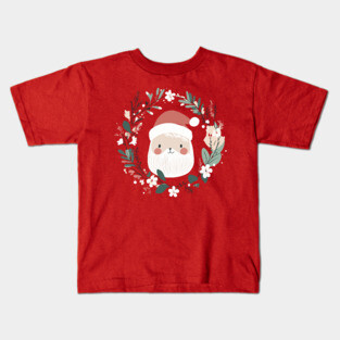 Boho Kawaii Santa – Cute Christmas Aesthetic Art Kids T-Shirt