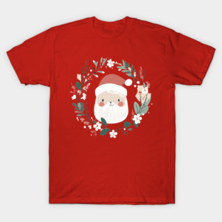 Boho Kawaii Santa – Cute Christmas Aesthetic Art T-Shirt