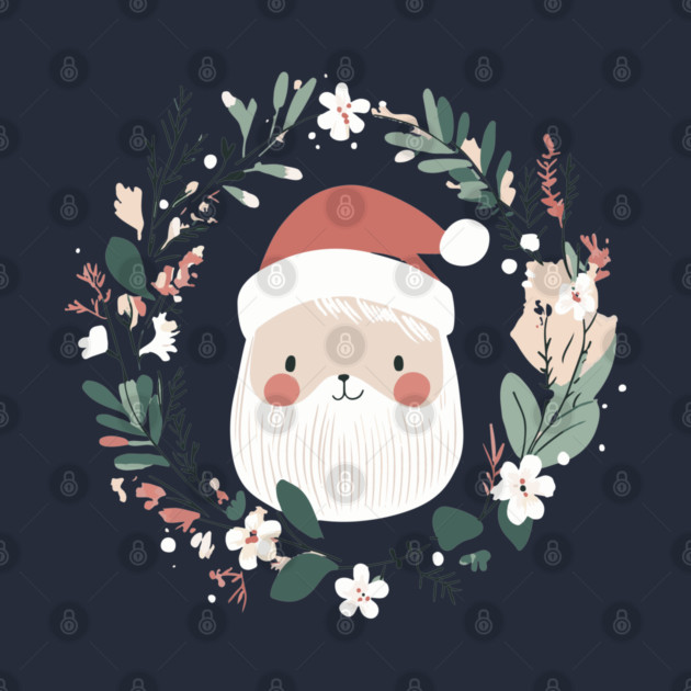Boho Kawaii Santa – Cute Christmas Aesthetic Art by TuncGK