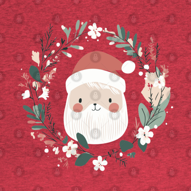Boho Kawaii Santa – Cute Christmas Aesthetic Art by TuncGK