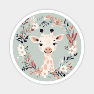 Boho Kawaii Giraffe – Adorable Safari Animal Aesthetic Magnet