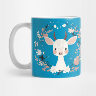 Boho Kawaii Baby Goat – Whimsical Farm Animal Art Mug
