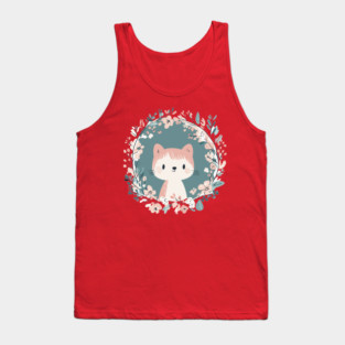 Boho Kawaii Cat – Adorable Pastel Kitty Aesthetic Tank Top
