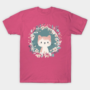 Boho Kawaii Cat – Adorable Pastel Kitty Aesthetic T-Shirt