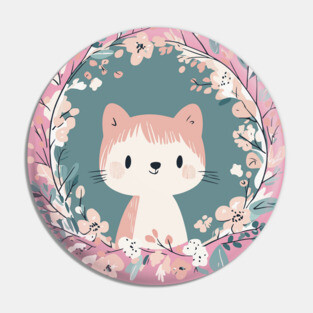 Boho Kawaii Cat – Adorable Pastel Kitty Aesthetic Pin