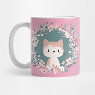 Boho Kawaii Cat – Adorable Pastel Kitty Aesthetic Mug