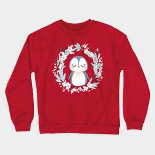 Boho Kawaii Penguin – Cozy Winter Animal Aesthetic Crewneck Sweatshirt