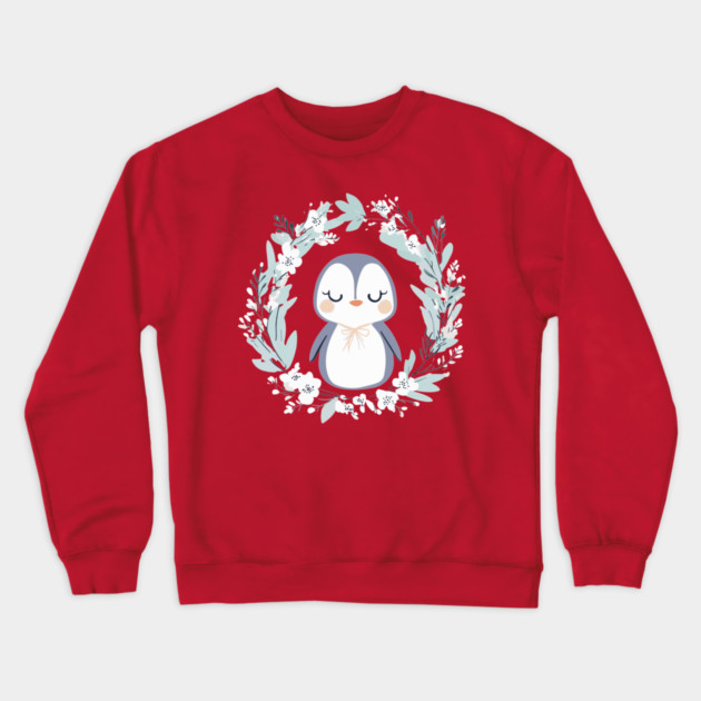 Boho Kawaii Penguin – Cozy Winter Animal Aesthetic Crewneck Sweatshirt by TuncGK
