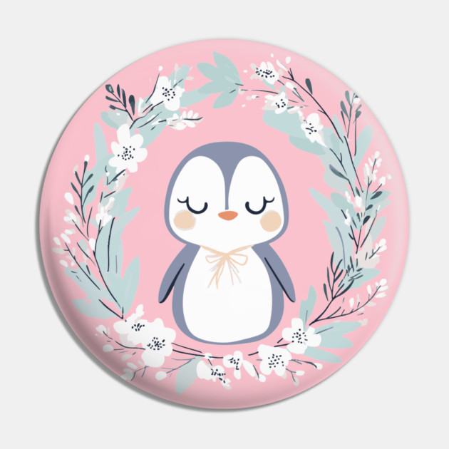 Boho Kawaii Penguin – Cozy Winter Animal Aesthetic Pin by TuncGK