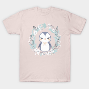Boho Kawaii Penguin – Cozy Winter Animal Aesthetic T-Shirt