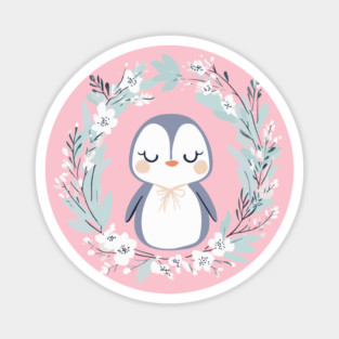 Boho Kawaii Penguin – Cozy Winter Animal Aesthetic Magnet
