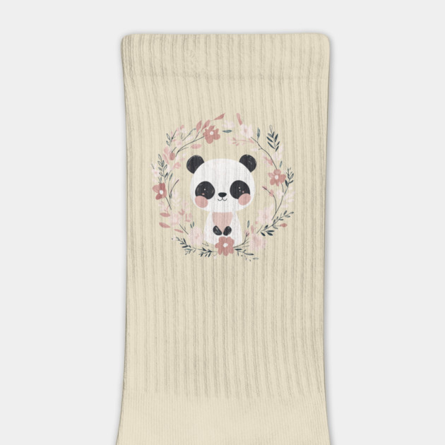 Boho Kawaii Panda – Adorable Pastel Wildlife Illustration by TuncGK