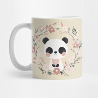 Boho Kawaii Panda – Adorable Pastel Wildlife Illustration Mug