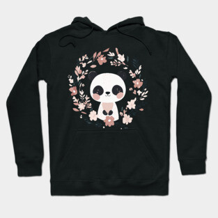 Boho Kawaii Panda – Adorable Pastel Wildlife Illustration Hoodie