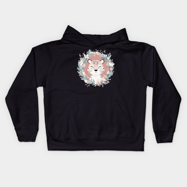 Boho Kawaii Tiger – Fierce & Cute Jungle Animal Art Kids Hoodie by TuncGK