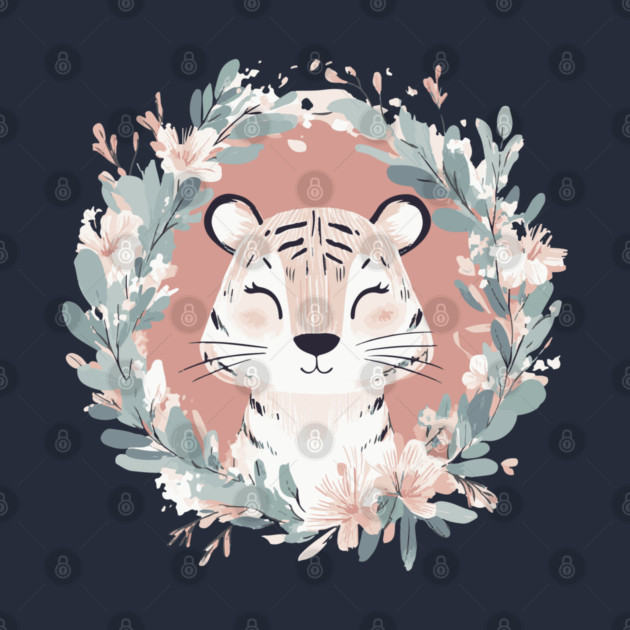 Boho Kawaii Tiger – Fierce & Cute Jungle Animal Art by TuncGK