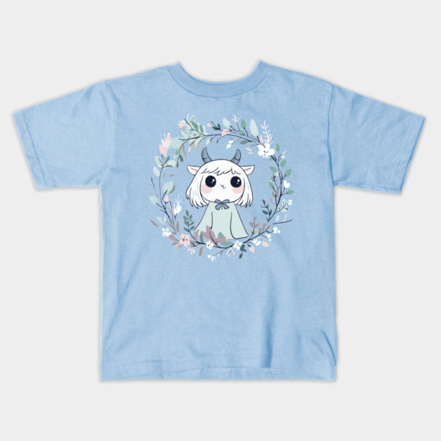 Boho Kawaii Demon – Cute & Spooky Aesthetic Kids T-Shirt by TuncGK