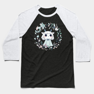 Boho Kawaii Demon – Cute & Spooky Aesthetic Baseball T-Shirt