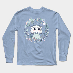 Boho Kawaii Demon – Cute & Spooky Aesthetic Long Sleeve T-Shirt