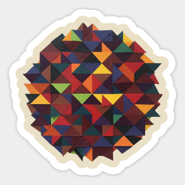 Circular Image Containing Multiple Small Triangles With Different \Colors Magnet by Oscar's Store 1