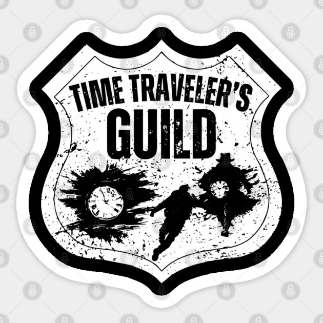 Time Traveler’s Guild – Temporal Explorers Unite Sticker by TuncGK