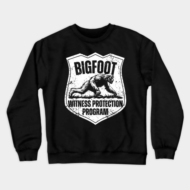 Bigfoot Witness Protection Program – Keep Him Safe! Crewneck Sweatshirt by TuncGK