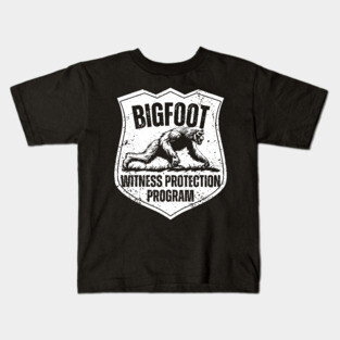 Bigfoot Witness Protection Program – Keep Him Safe! Kids T-Shirt